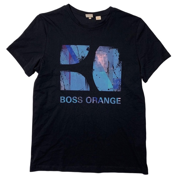 Hugo Boss Orange Black T Shirt Mens Size L - Picture 1 of 6